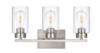 Picture of 3-Light Bathroom Vanity Light, Modern Wall Lights with Clear Glass Shades, Bathroom Wall Sconce Lamp for Mirror Living Room Bedroom Hallway