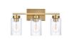 Picture of 3-Light Bathroom Vanity Light, Modern Wall Lights with Clear Glass Shades, Bathroom Wall Sconce Lamp for Mirror Living Room Bedroom Hallway