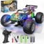 Picture of Remote Control Car, 1:18 Scale All Terrain RC Cars, 2WD 20Km/h with Colorful LedLight and Two Rechargeable Batteries, Remote Control Monster Truck Off Road Racing Car Toys for Kids and Boys