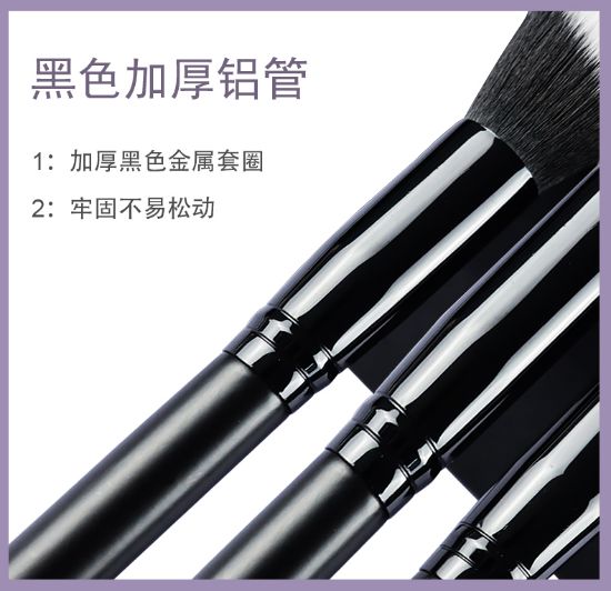 Picture of Cosmetic Makeup Brushes Set Portable Foundation Brush 15pcs Black Kabuki Eyeshadow Concealer Lash Blush Brush with Case