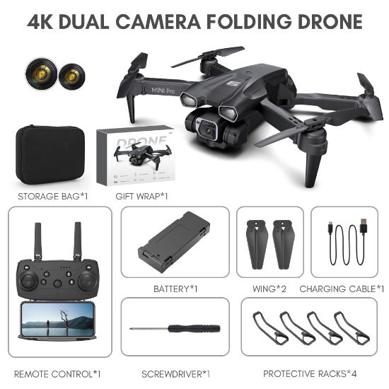 Picture of H66 aerial photography drone high definition dual camera folding quadcopter fixed height remote control aircraft toy