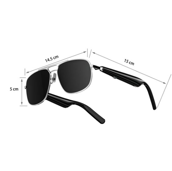 Picture of Fashion smart bluetooth silver frame glasses