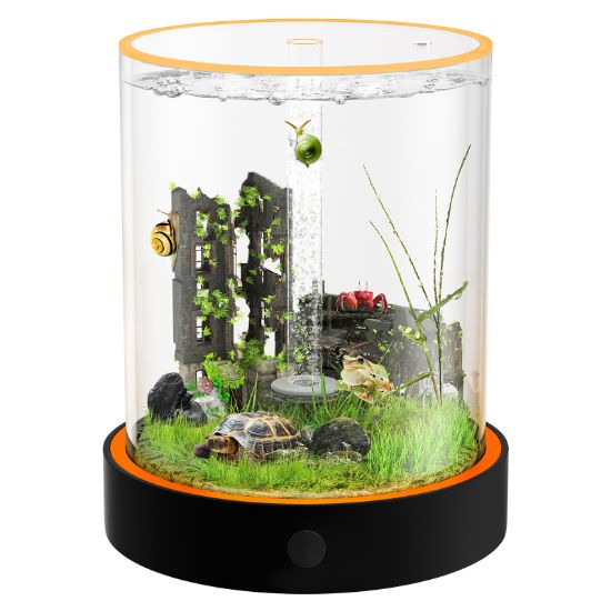 Picture of Unique Gift - Weekend Circular Desktop Aquarium | Plug-and-Play Aquatic Wonderland 16*20cm