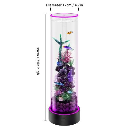 Picture of  Desktop Small Fish Tank | Maintenance-Free, Year-Round Pure Water 12*55cm