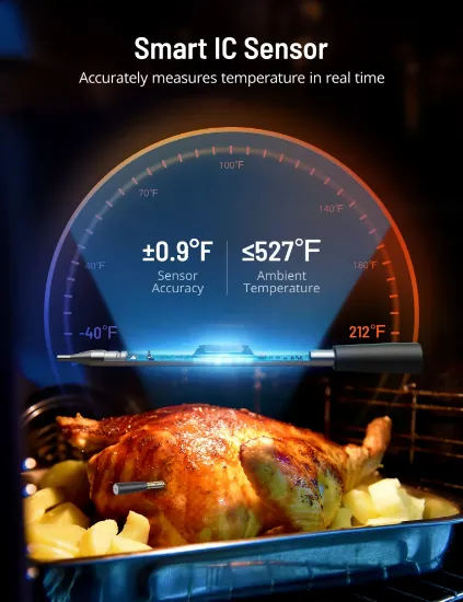 Picture of MEATER Plus: Wireless Smart Meat Thermometer with Bluetooth | Long Range | Measures Internal & Ambient Temp | for BBQ, Oven, Grill, Kitchen, Smoker, Rotisserie