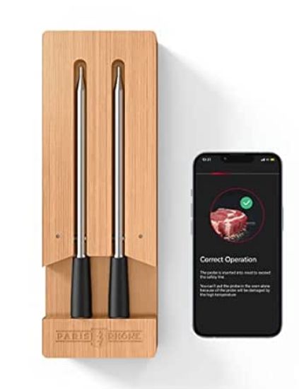 Picture of MEATER Plus: Wireless Smart Meat Thermometer with Bluetooth | Long Range | Measures Internal & Ambient Temp | for BBQ, Oven, Grill, Kitchen, Smoker, Rotisserie