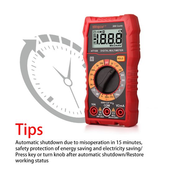 Picture of IRIGOR HT108 2000 Counts DC AC 200V~600V Voltage Smart Multimeter Volt Tester Test Current