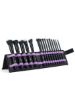 Picture of Cosmetic Makeup Brushes Set Portable Foundation Brush 15pcs Black Kabuki Eyeshadow Concealer Lash Blush Brush with Case