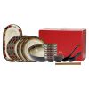 Picture of Dingliu Red Checked Tableware Set European and American Style Tableware Set Daily Porcelain Gift Set