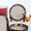 Picture of Dingliu Red Checked Tableware Set European and American Style Tableware Set Daily Porcelain Gift Set