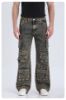 Picture of Multi-pocket zip washed loose jeans men's design workwear casual straight stretch trousers 