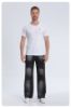 Picture of Men's and Women's Clashing Bag Washed Loose Jeans Designer Casual Trousers Work Pants