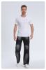 Picture of Men's and Women's Clashing Bag Washed Loose Jeans Designer Casual Trousers Work Pants