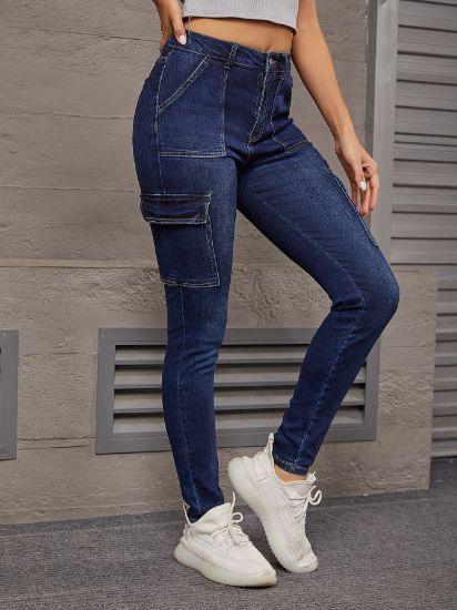 Picture of Women's stylish stretch jeans with side pocket