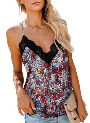 Picture of Women's lace printed tank top